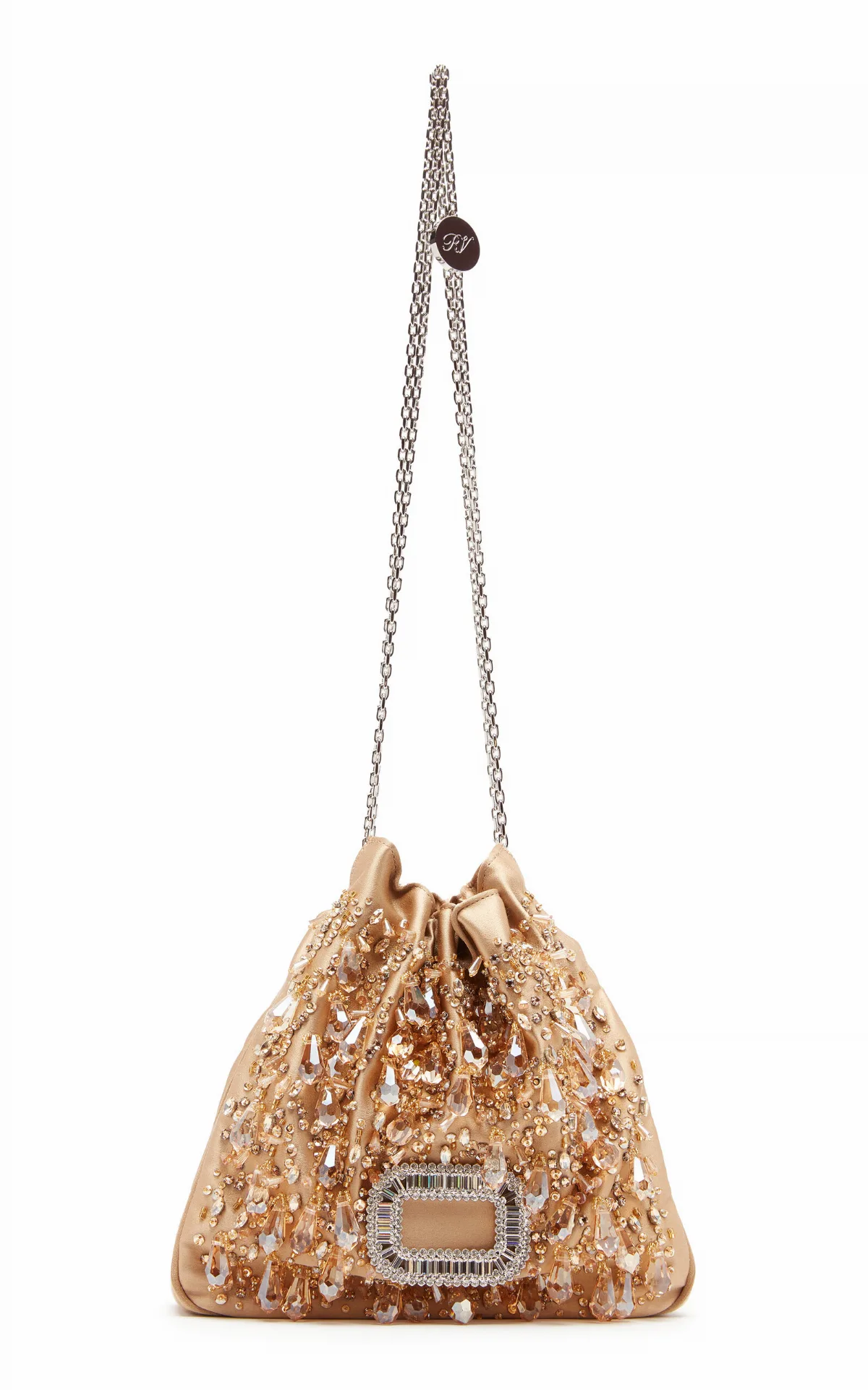 Pilgrim Crystal-Embellished Satin Mini Bag by Roger Vivier