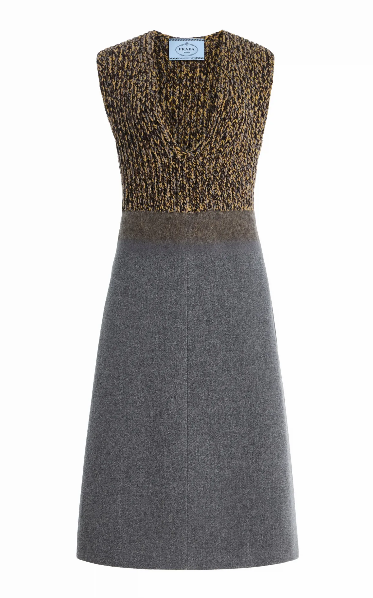 Knit and Wool Midi Dress by Prada