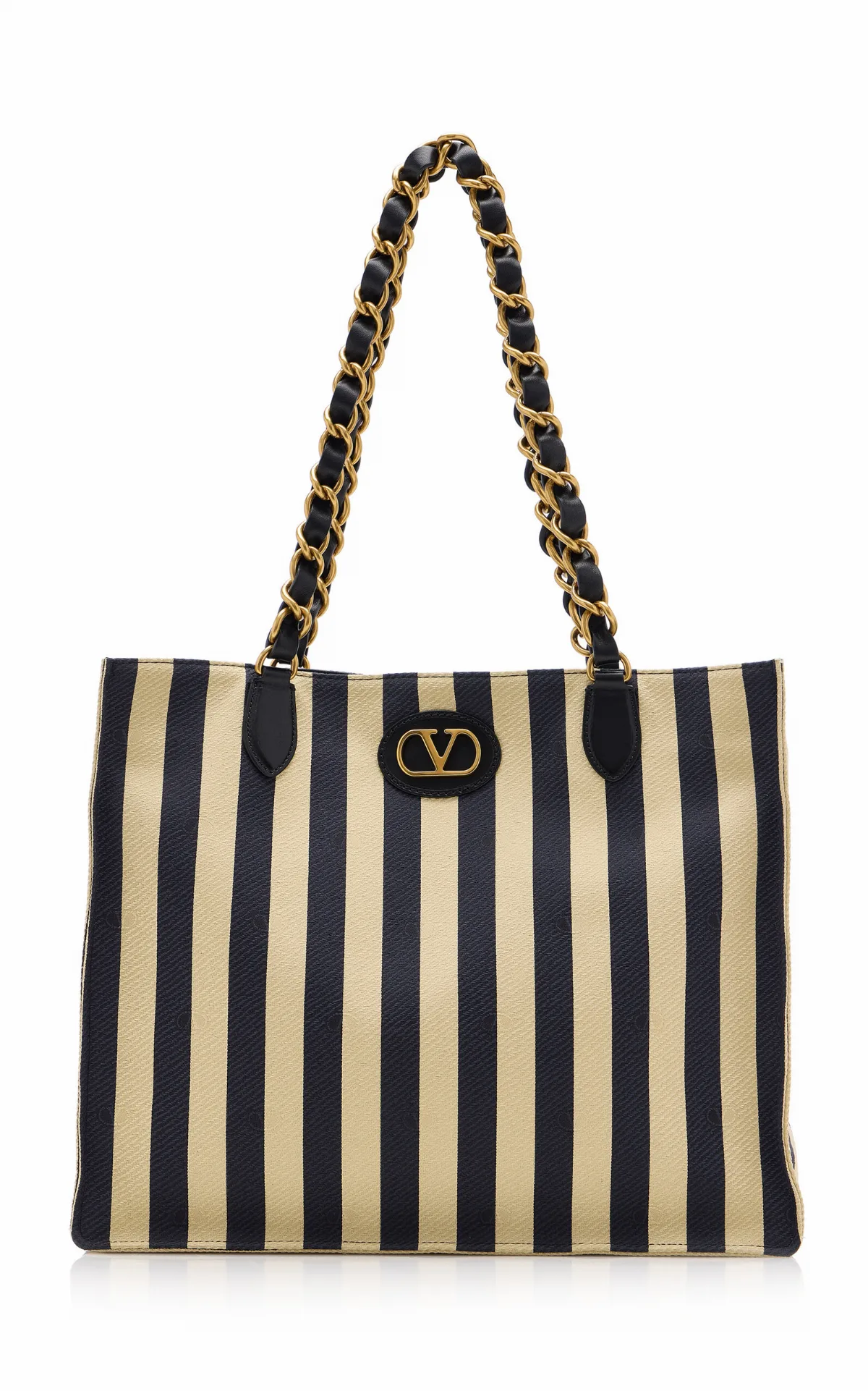 Tess Striped Denim Tote Bag by Valentino Garavani