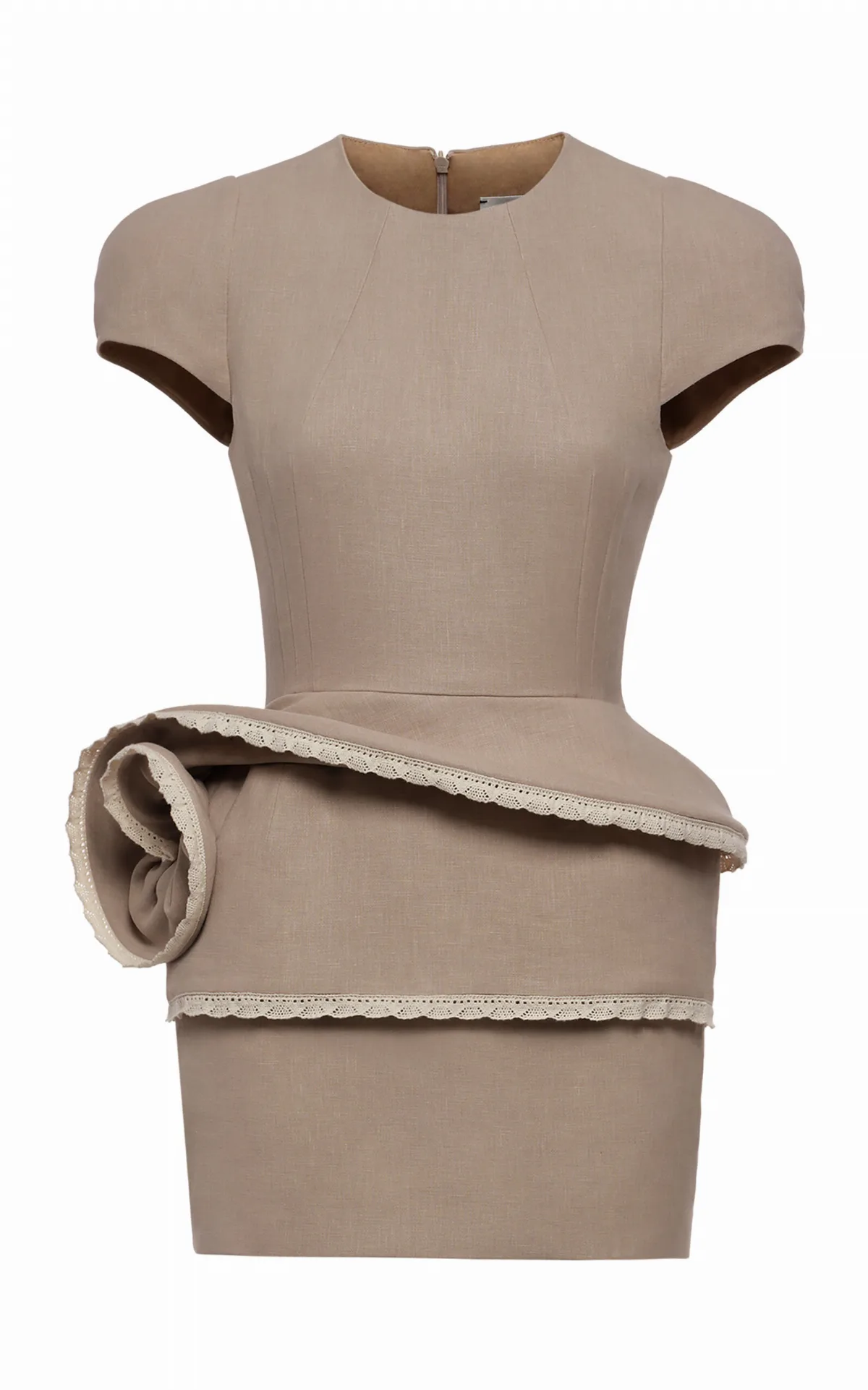 Folded Detail Linen Mini Dress by Magda Butrym