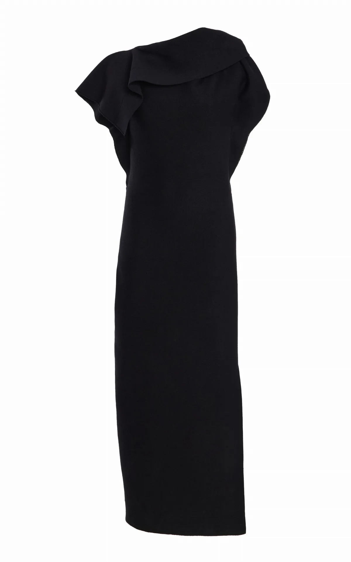 Draped Wool-Blend Midi Dress by Oscar de la Renta
