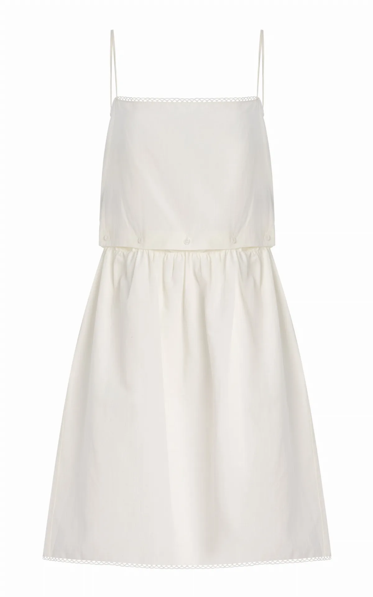 Buttoned Cotton-Linen Mini Dress by Miu Miu