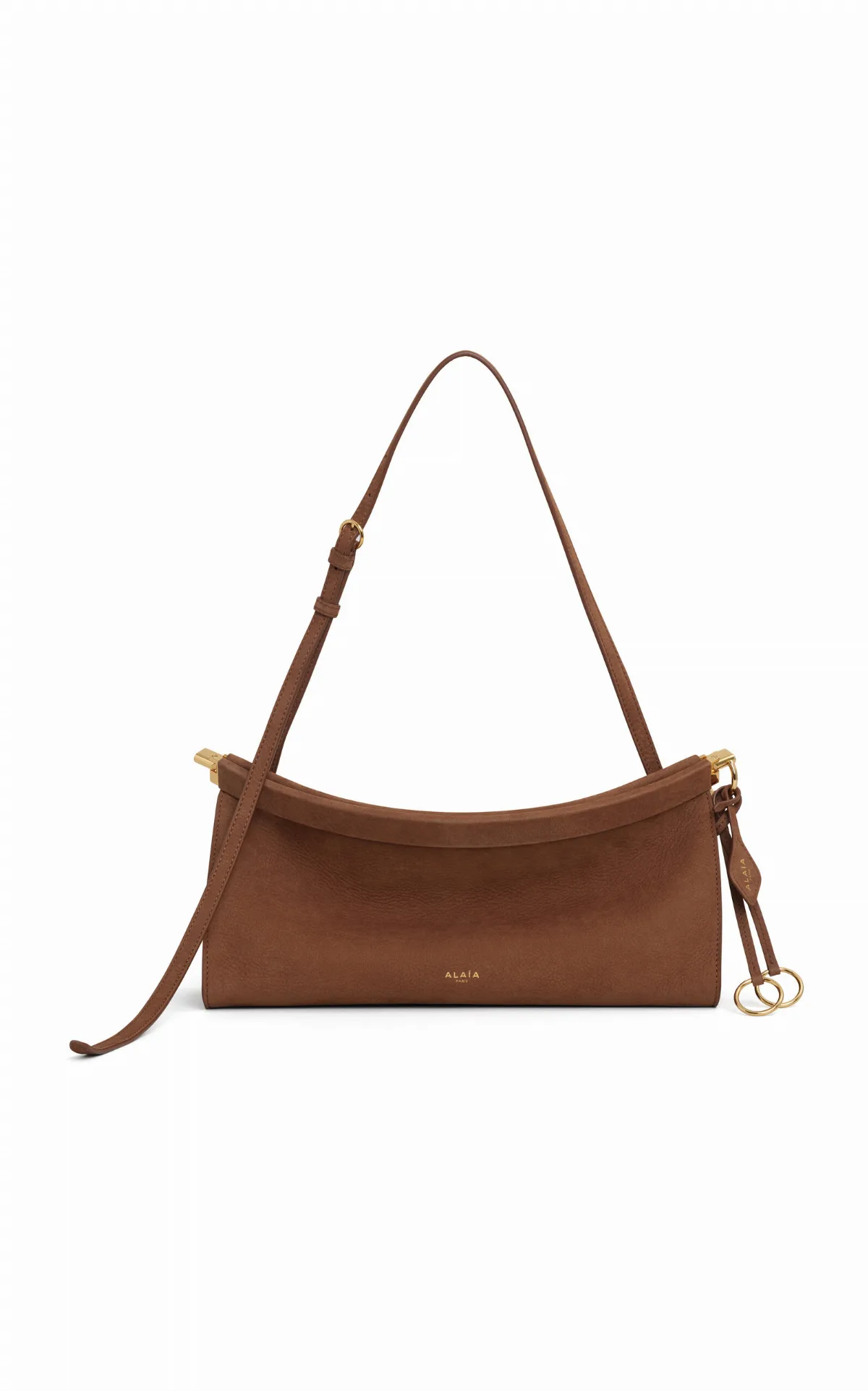 Le Click Medium Suede E/W Shoulder Bag by ALAÏA