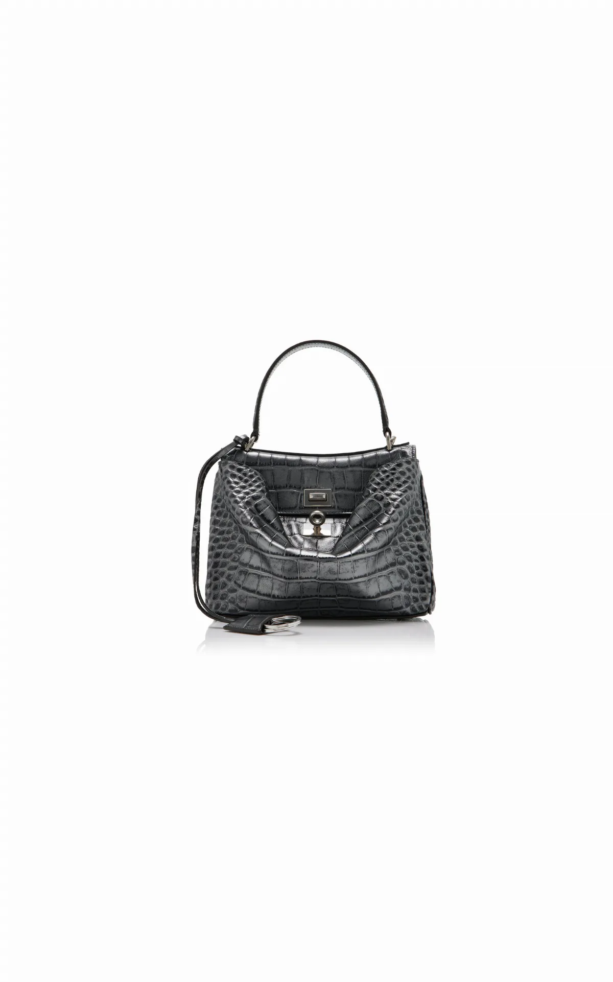 Rodeo Croc-Effect Metallic Leather Top Handle Bag by Balenciaga