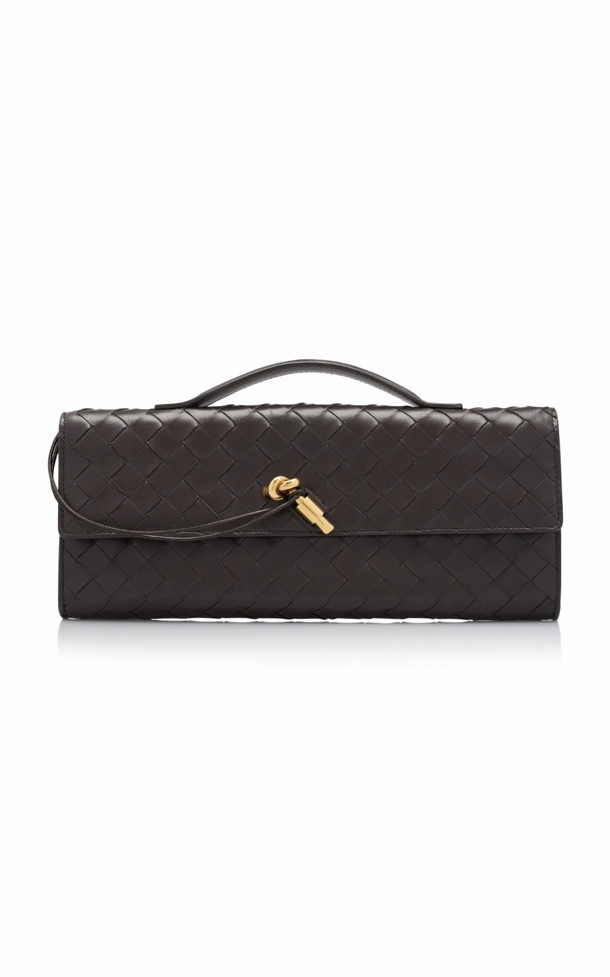 Knot Long Intrecciato Leather Clutch by Bottega Veneta