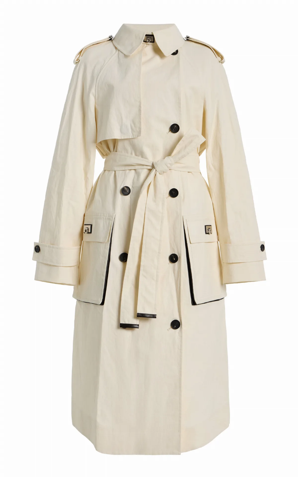 Coated Linen Trench Coat