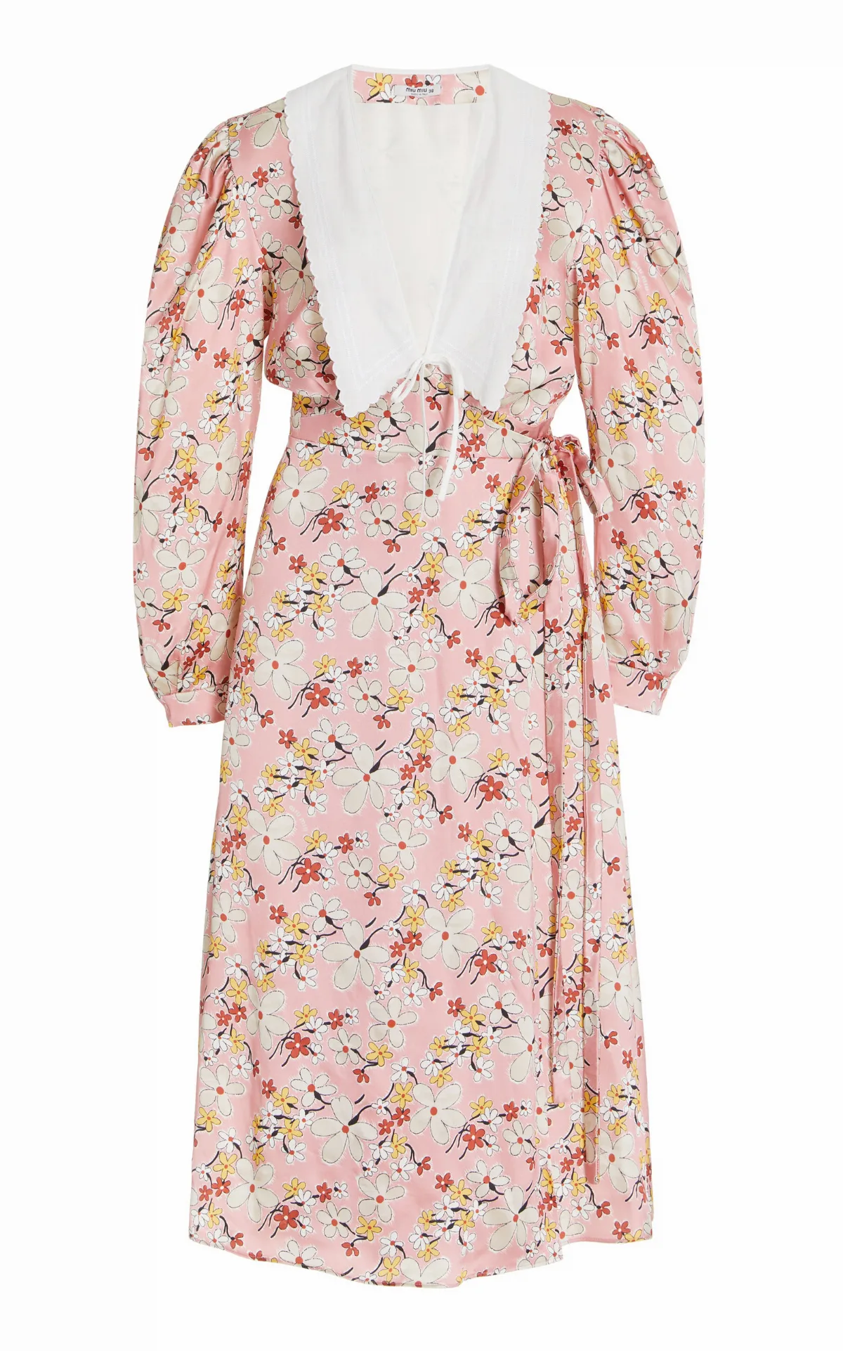 Printed Satin Sable Dress by Miu Miu