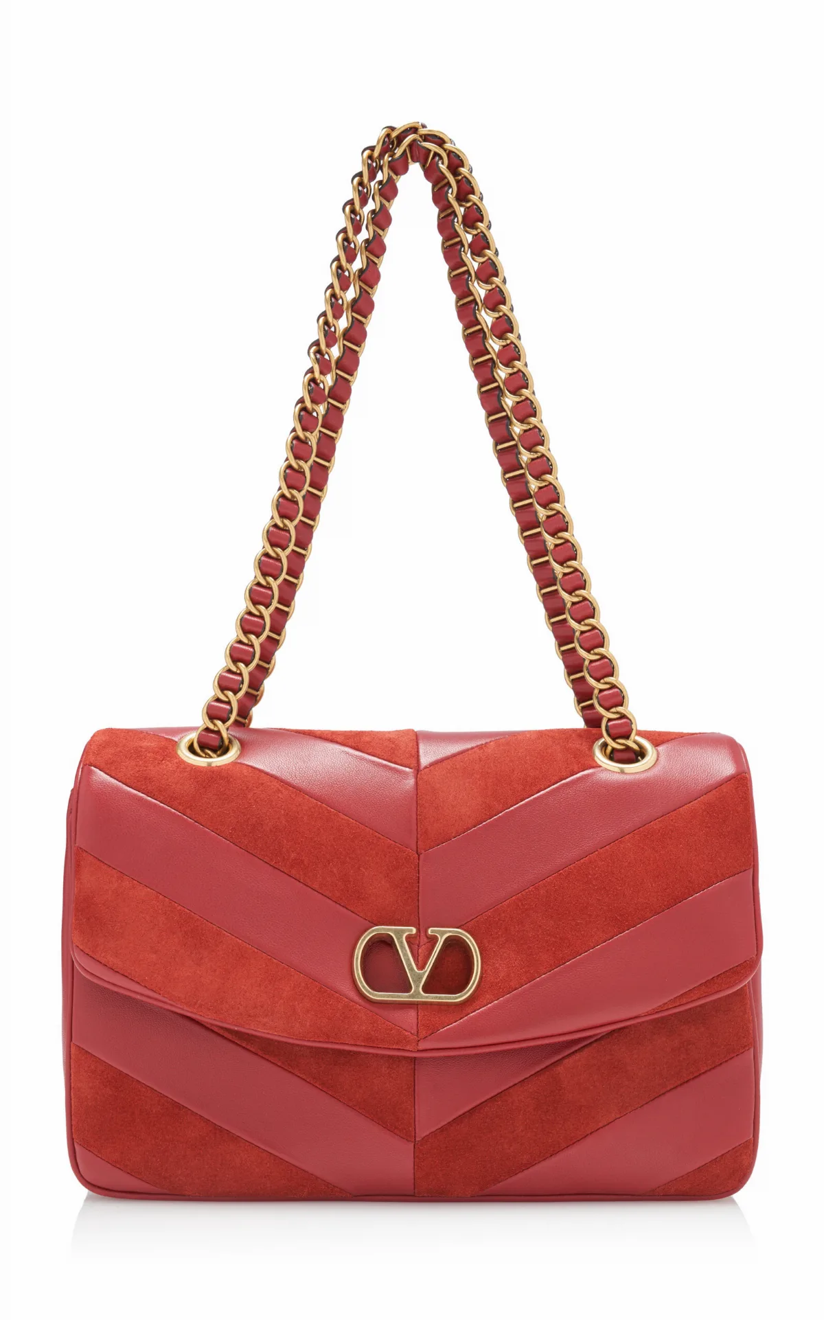 Djuna Medium Patchwork Suede Shoulder Bag by Valentino Garavani