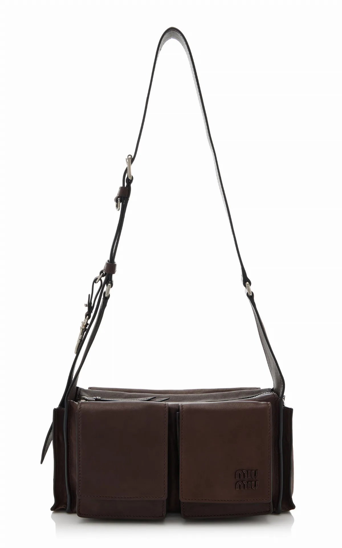 Utilitaire Leather Shoulder Bag by Miu Miu