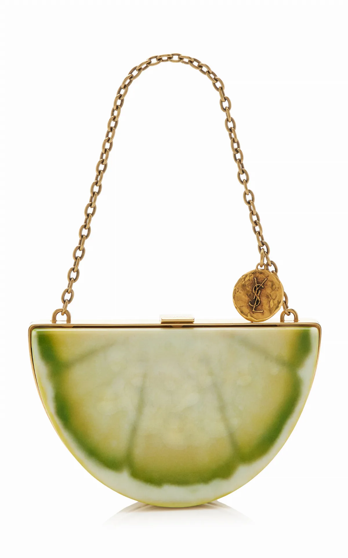 Mini Lemon Resin Minaudière by Saint Laurent