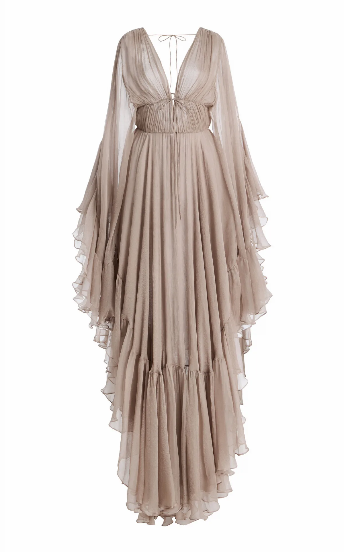 Nerina Ruffled Silk Georgette Maxi Dress by Harithand