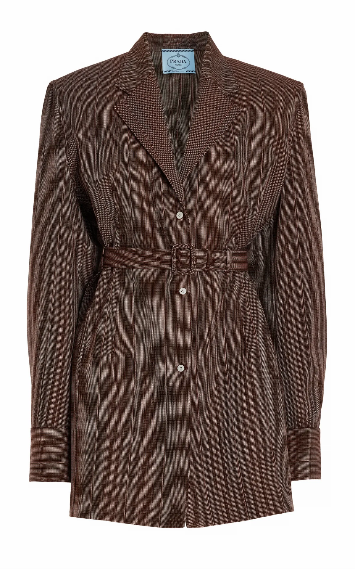 Single-Breasted Pinstriped Wool Jacket by Prada