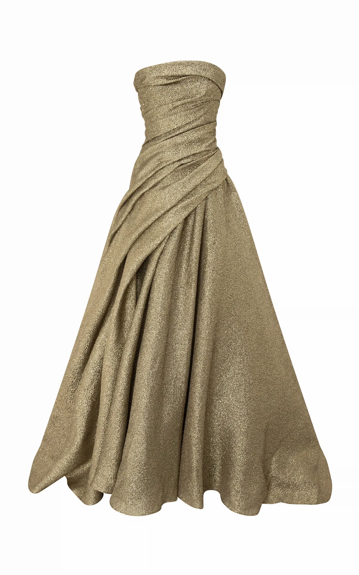 Swept Pebbled Crepe Ball Gown by Marmar Halim