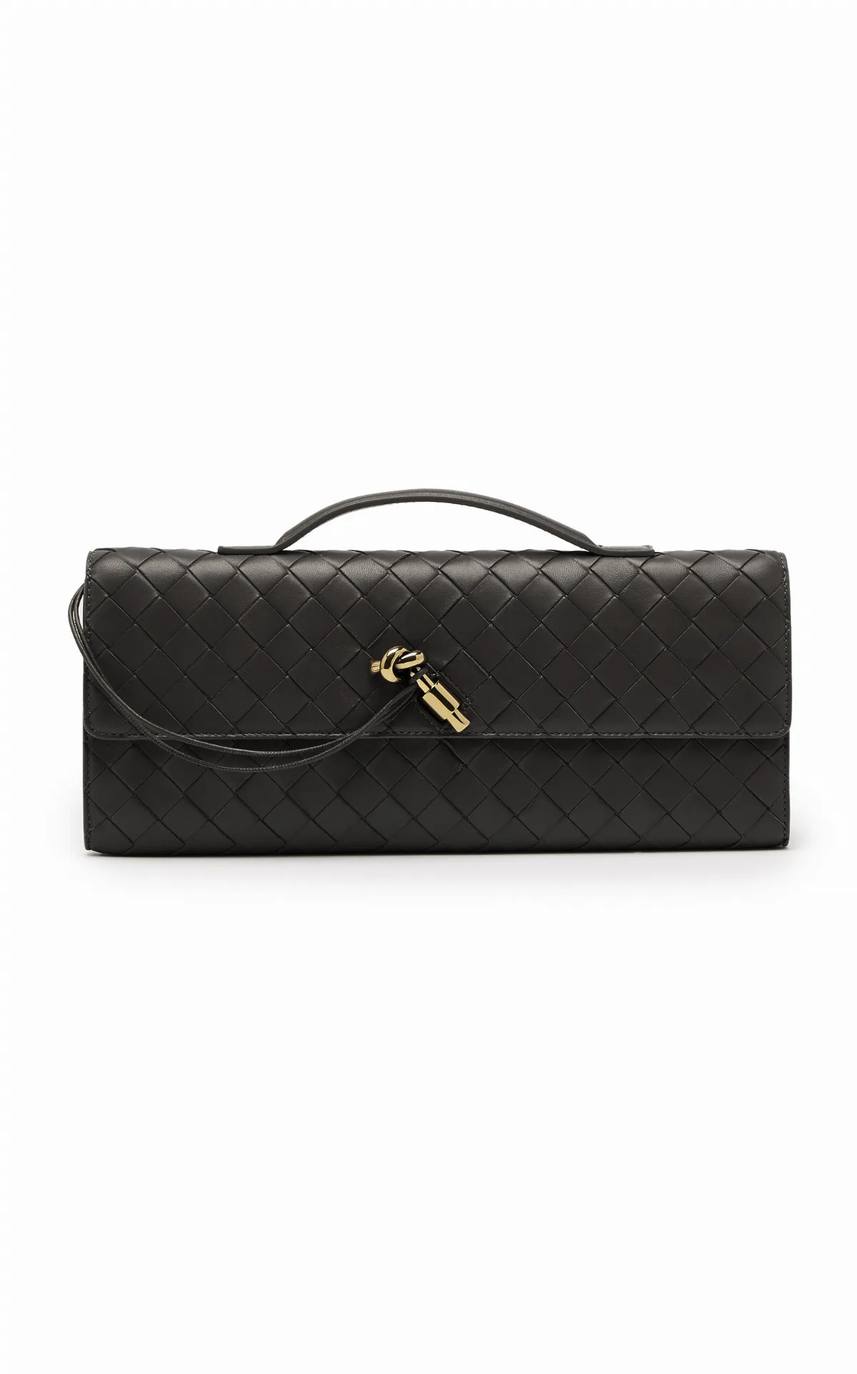 Long Andiamo Intrecciato Leather Clutch