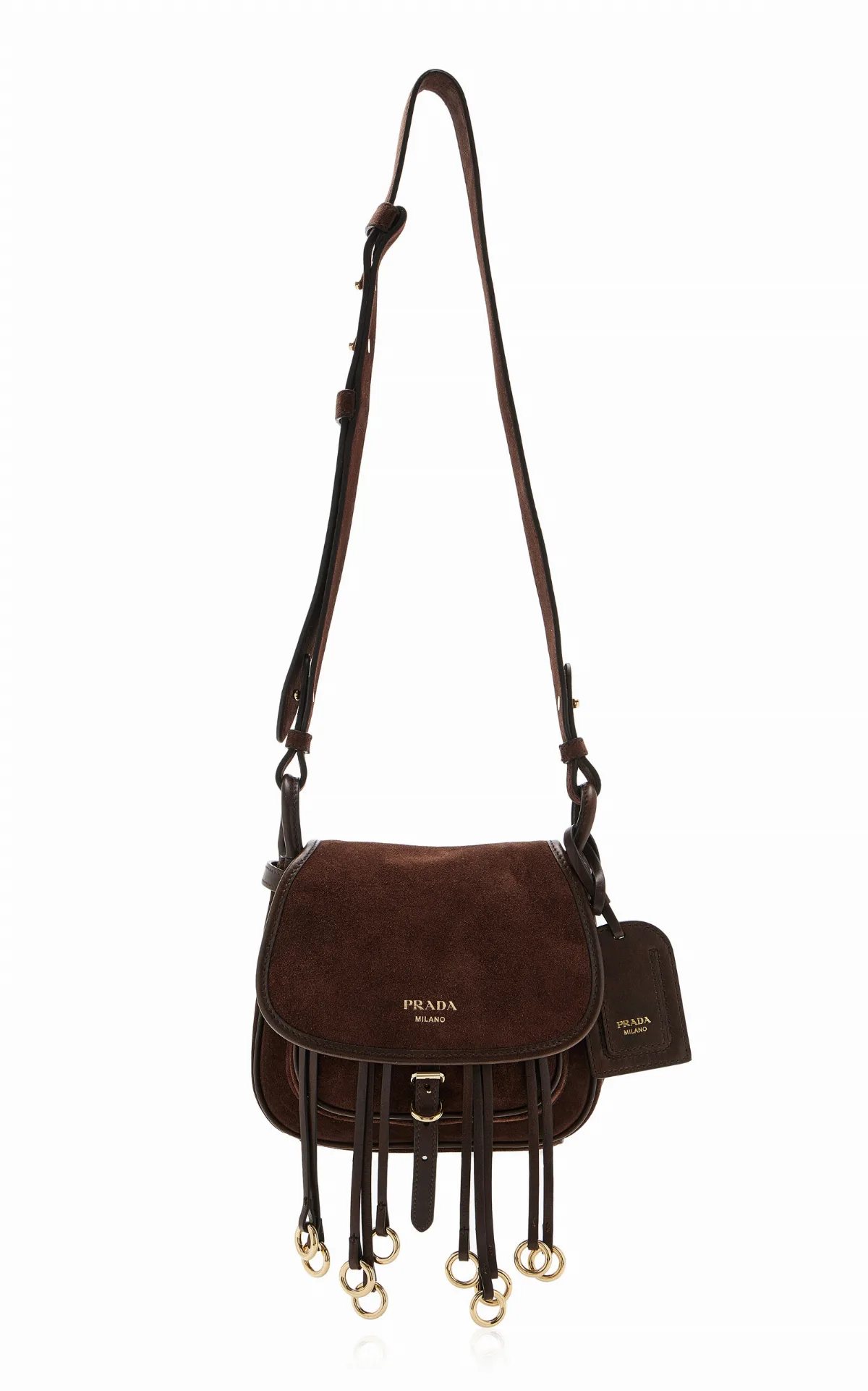 Corsaire Fringed Suede Crossbody Bag by Prada