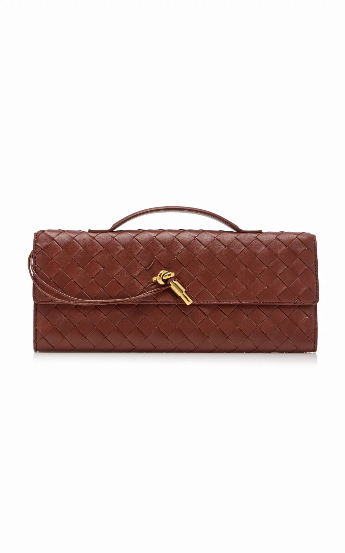 Andiamo Intrecciato Leather E/W Clutch by Bottega Veneta