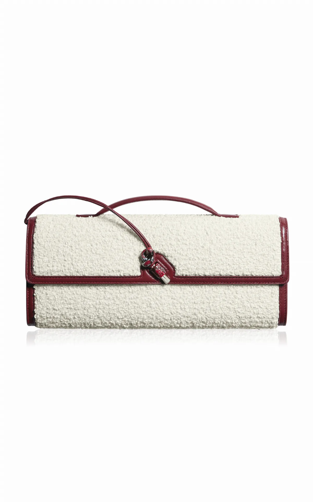 Andiamo Intrecciato Raffia & Leather Clutch