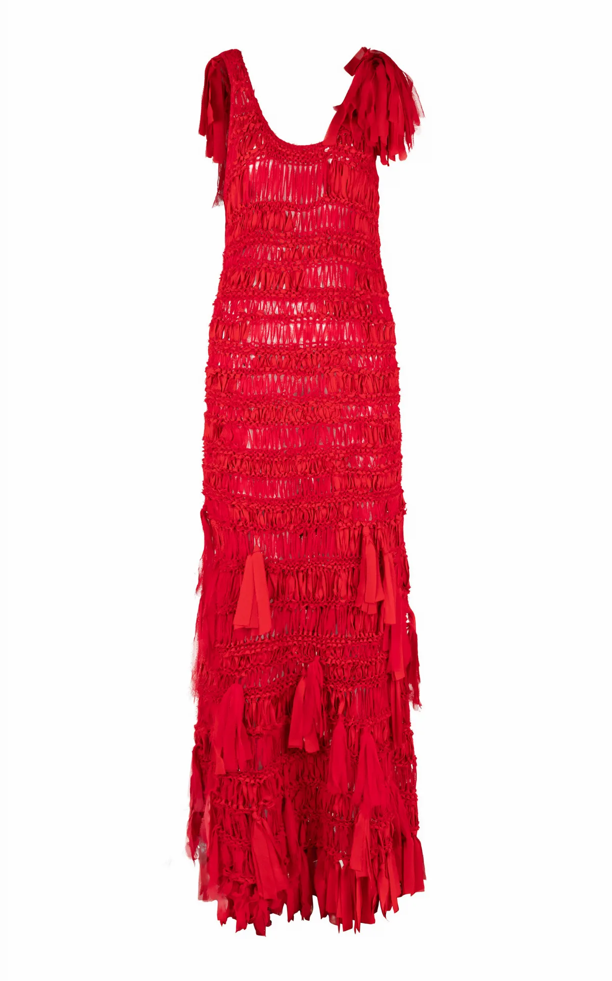 Juanita Tassel-Embellished Woven Silk Maxi Dress by Heirlome