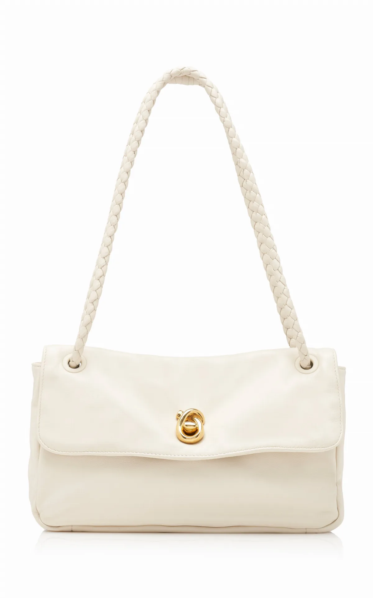 Knot Lock Leather Shoulder Bag by Bottega Veneta