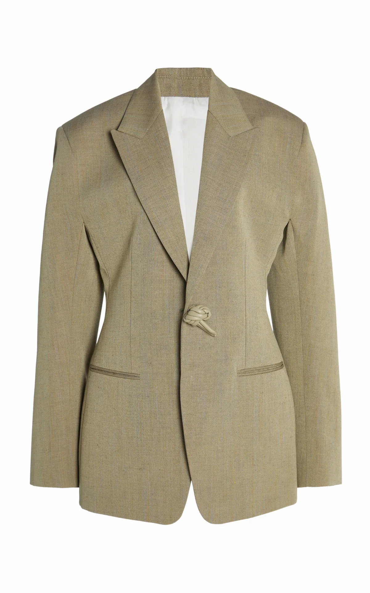 Tailored Wool-Linen Melange Toile Jacket by Bottega Veneta