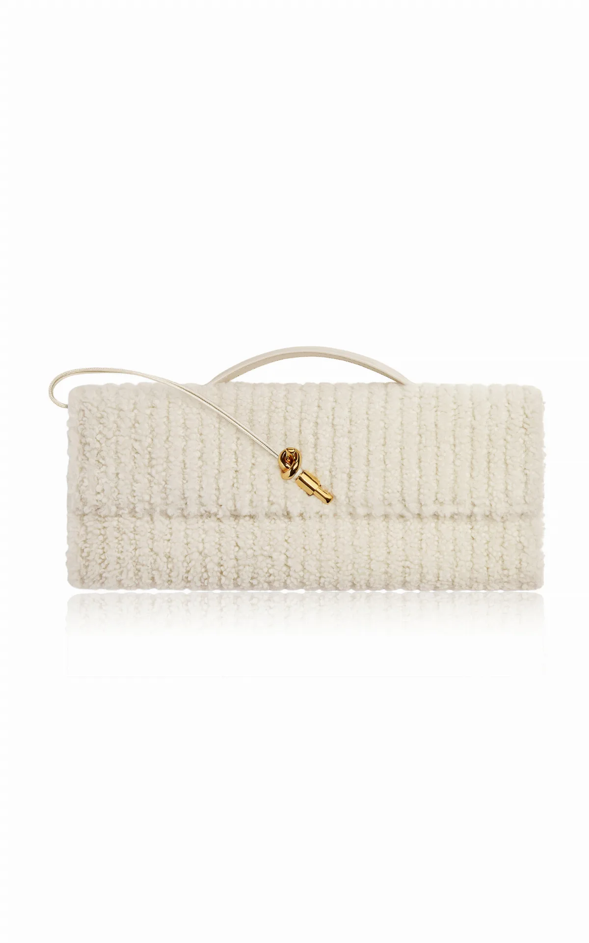 Andiamo Corduroy-Shearling Clutch by Bottega Veneta