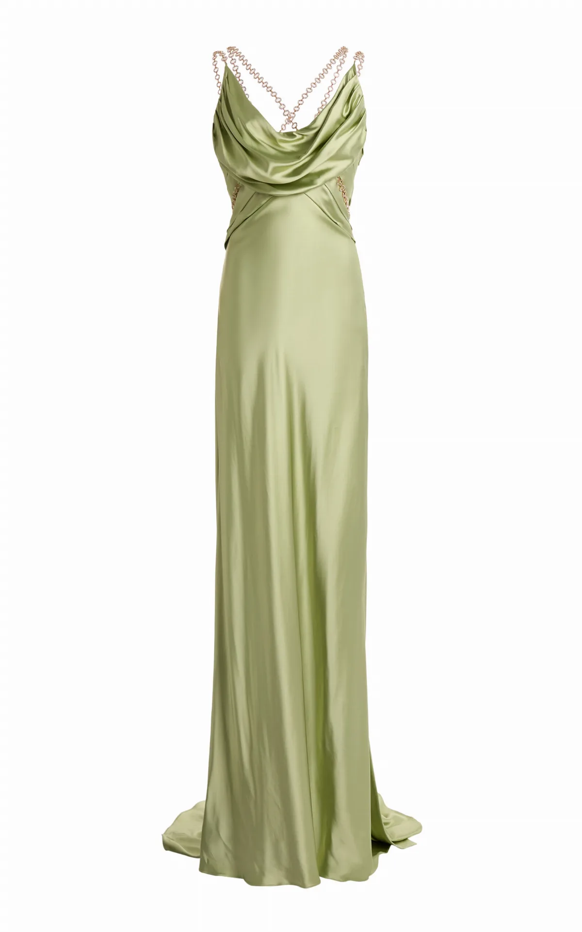 Satin Chain-Detail Silk-Blend Mermaid Long Dress by Zuhair Murad