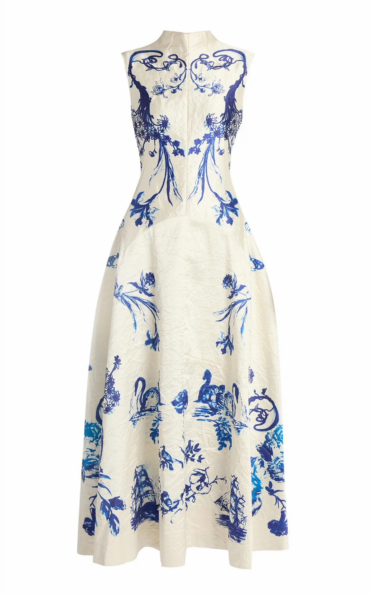 Floral Ruffled Satin Midi Dress by Erdem