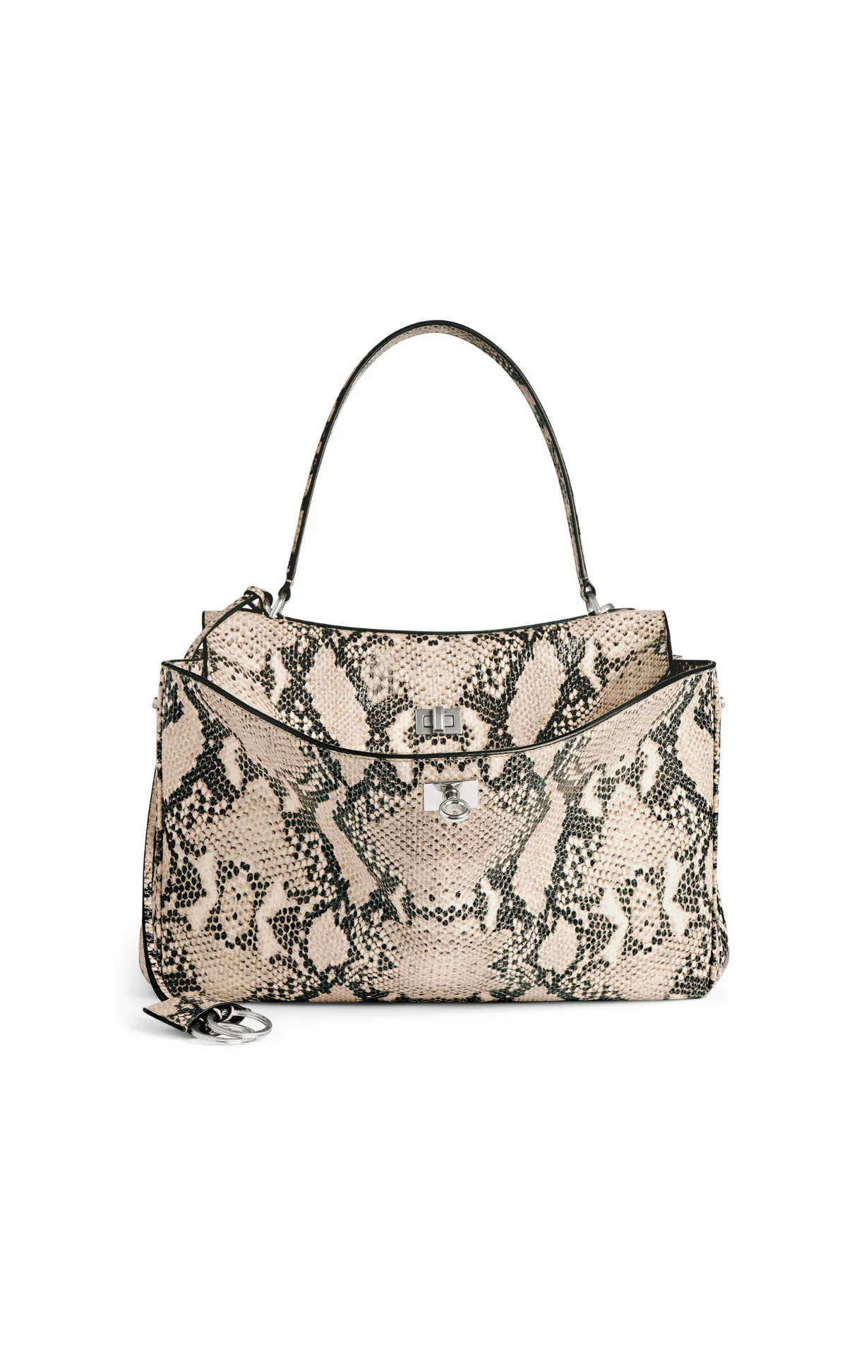 Rodeo Medium Python-Effect Leather Top Handle Bag by Balenciaga
