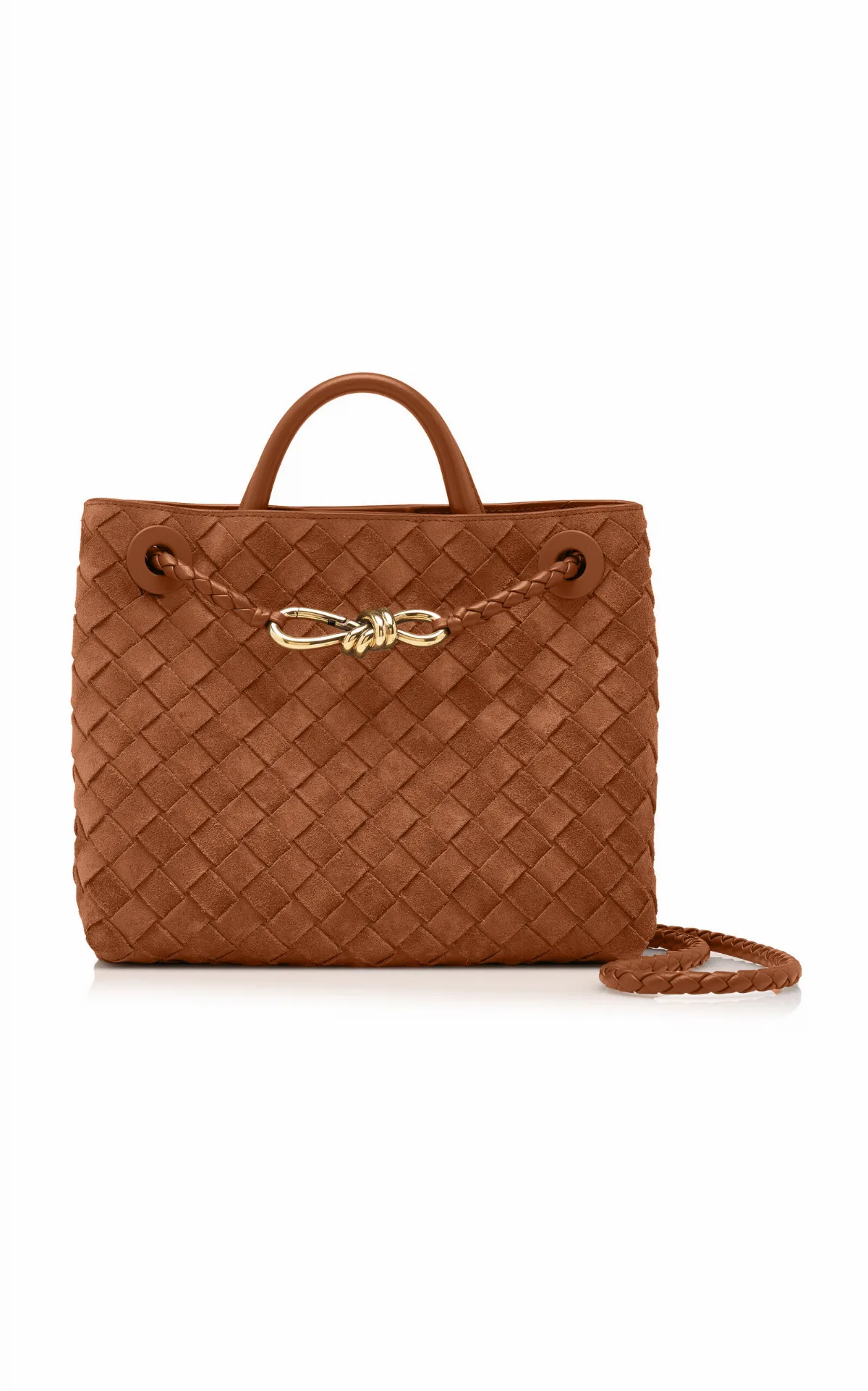 Small Andiamo Intrecciato Suede Bag by Bottega Veneta