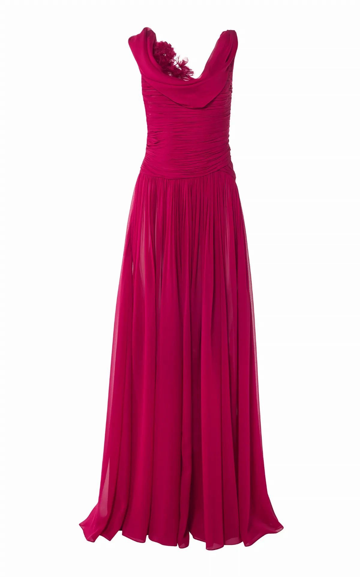 Draped Silk-Chiffon Gown by Carolina Herrera