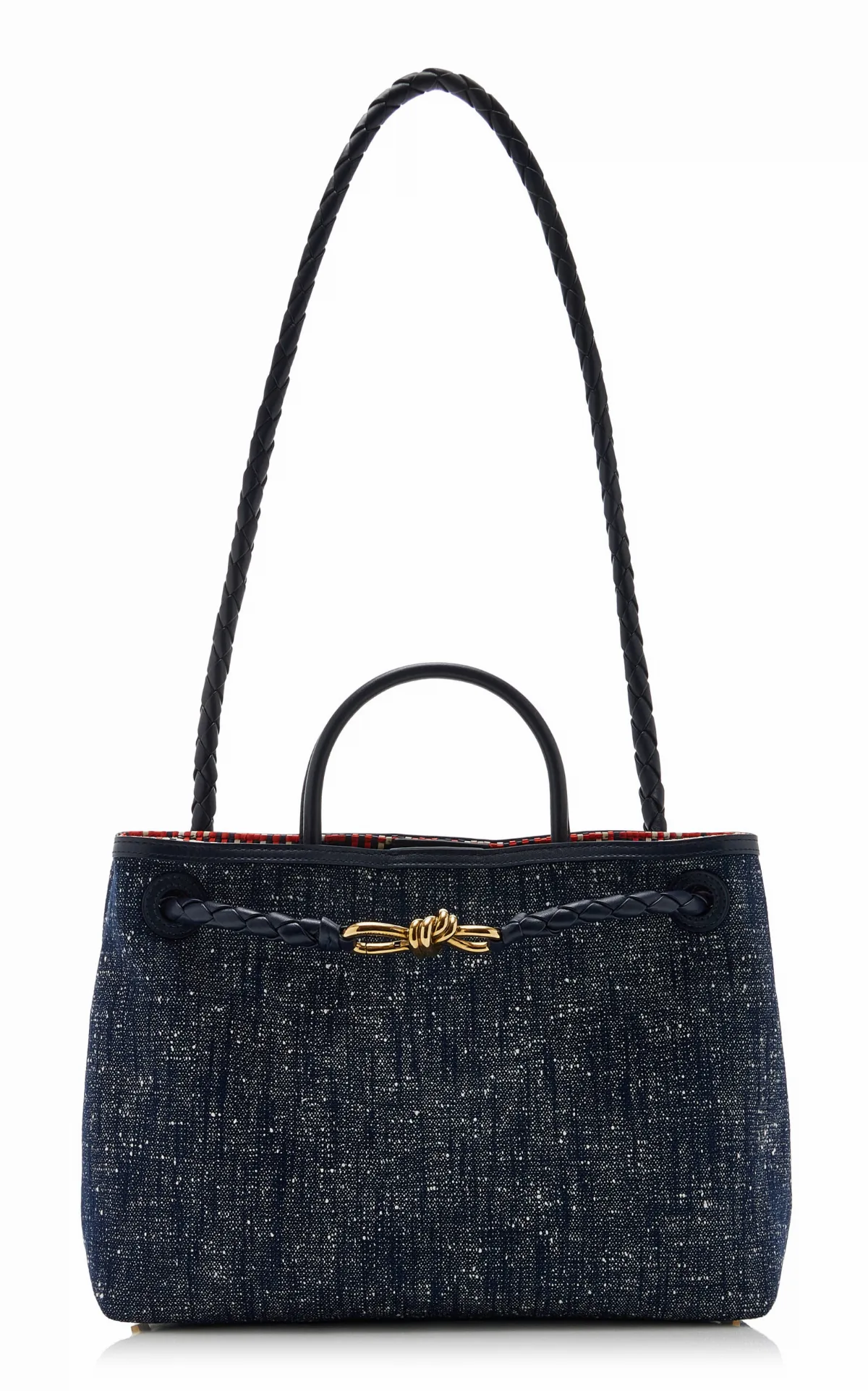 Medium Andiamo Denim-Boucle Shoulder Bag by Bottega Veneta