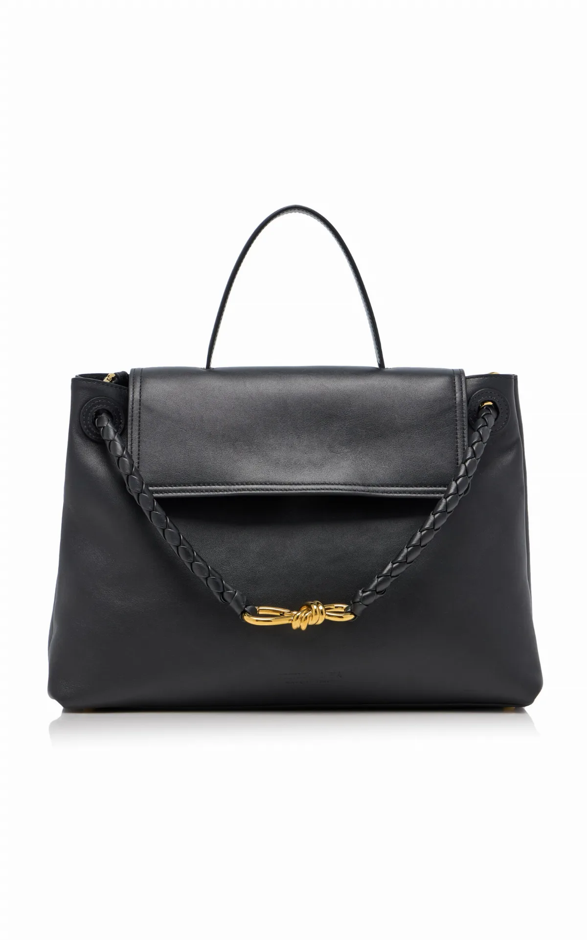 Medium Andiamo Leather Top Handle Bag by Bottega Veneta