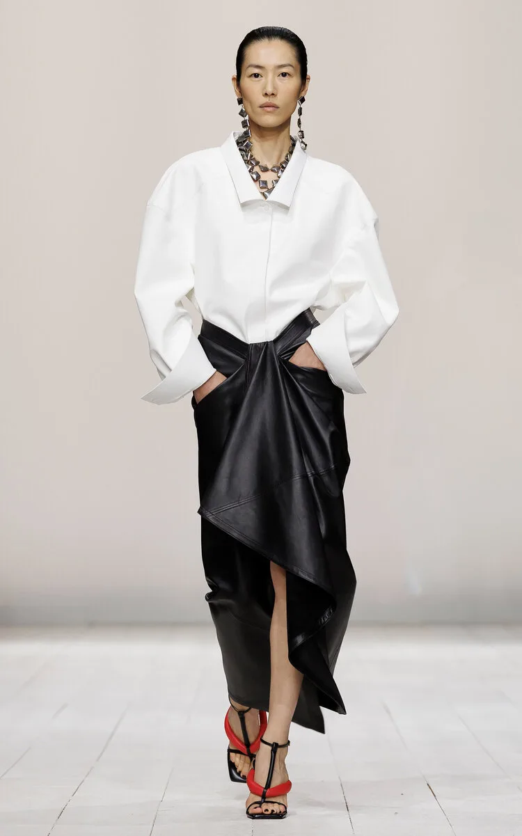 Wide-Collared Nappa Leather Shirt by Givenchy