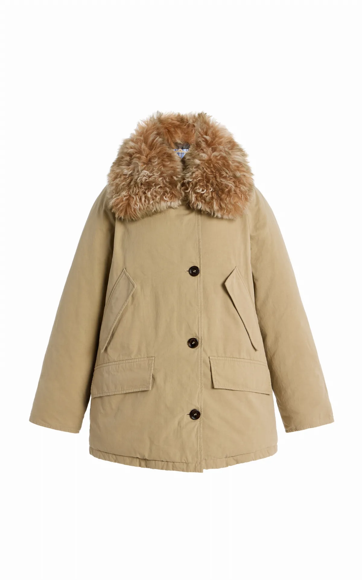 Shearling-Trimmed Cotton Down Jacket by Prada