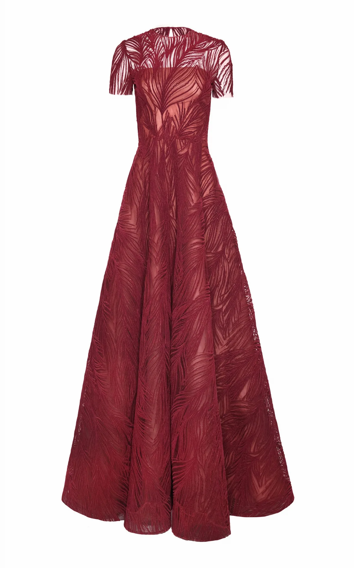 Light Velvet Cap Sleeve Gown by Naeem Khan