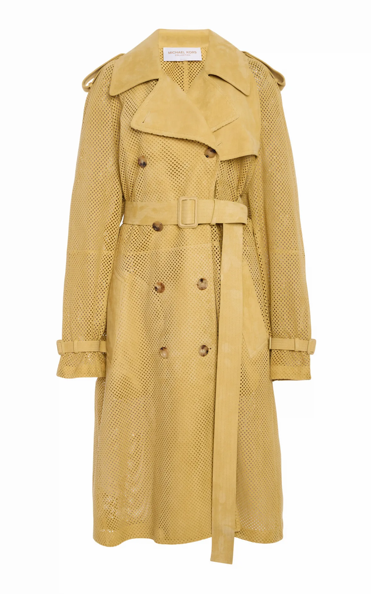 Perforated Suede Trench Coat