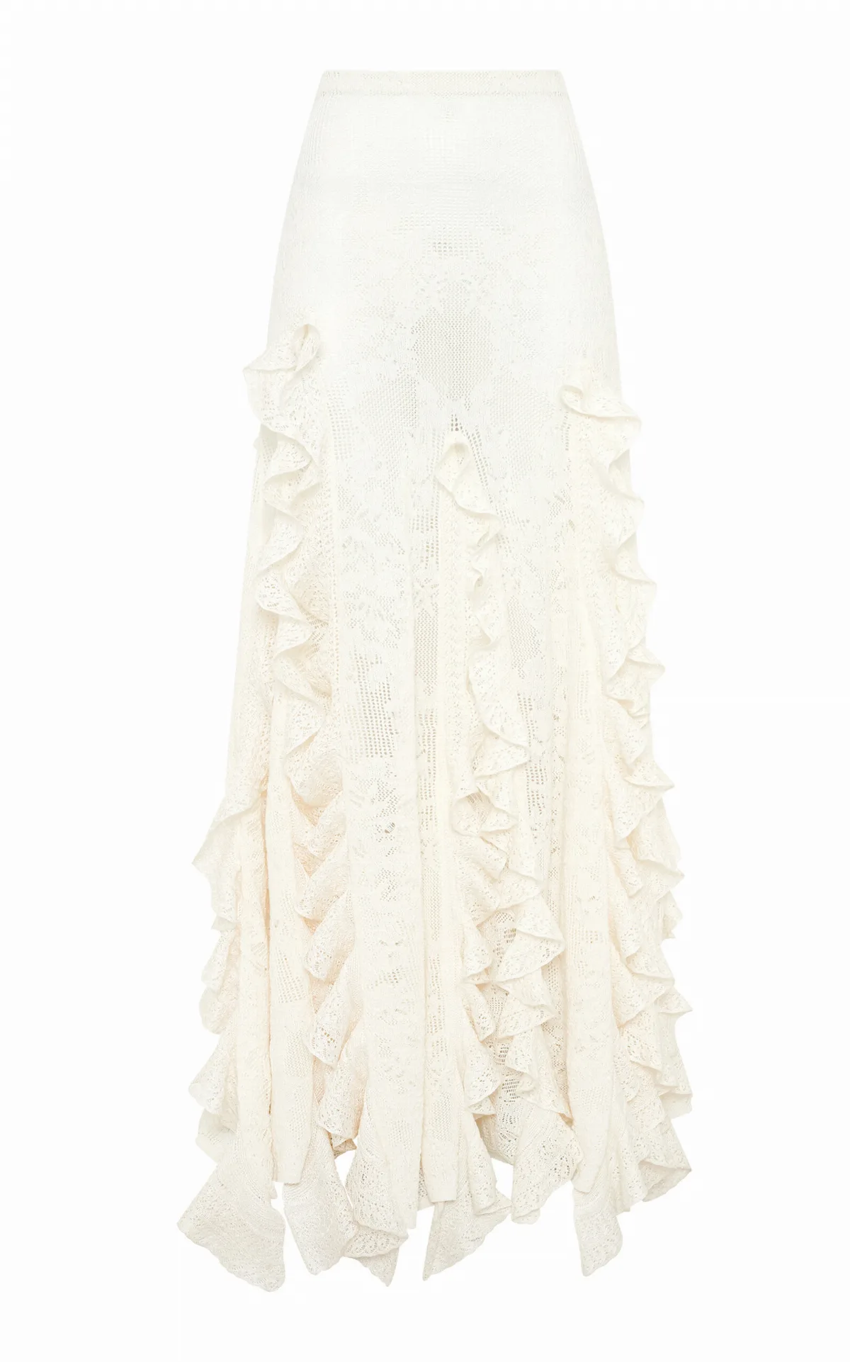 Garnet Ruffled Silk-Wool Maxi Skirt by Gabriela Hearst