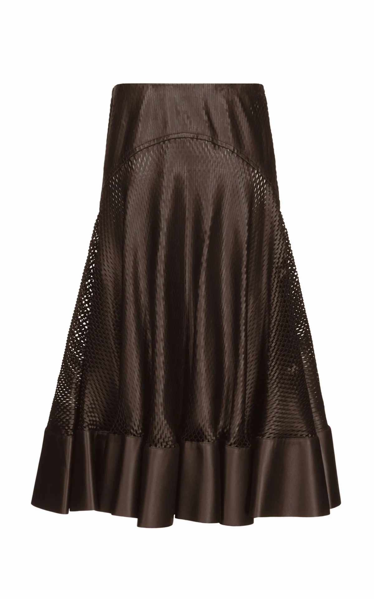 Laser-Cut Leather Mini Skirt by ALAÏA