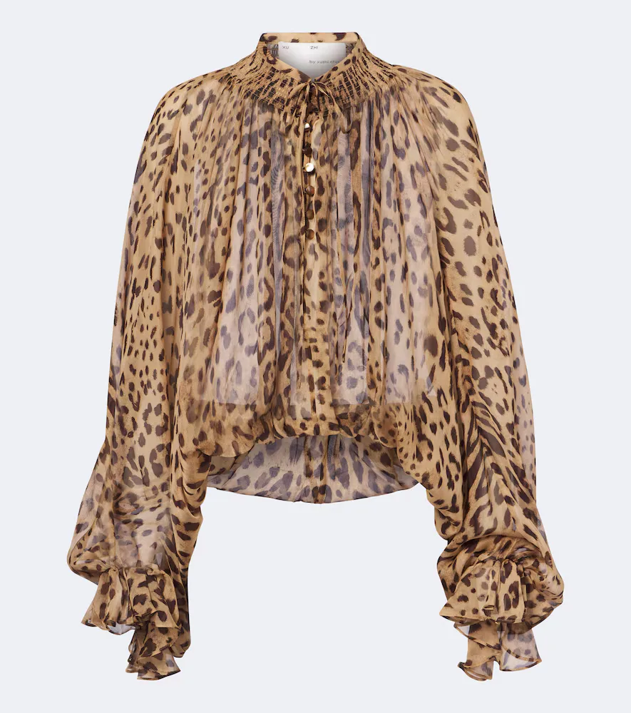 Blouse En Soie à Motif Léopard by Xu Zhi