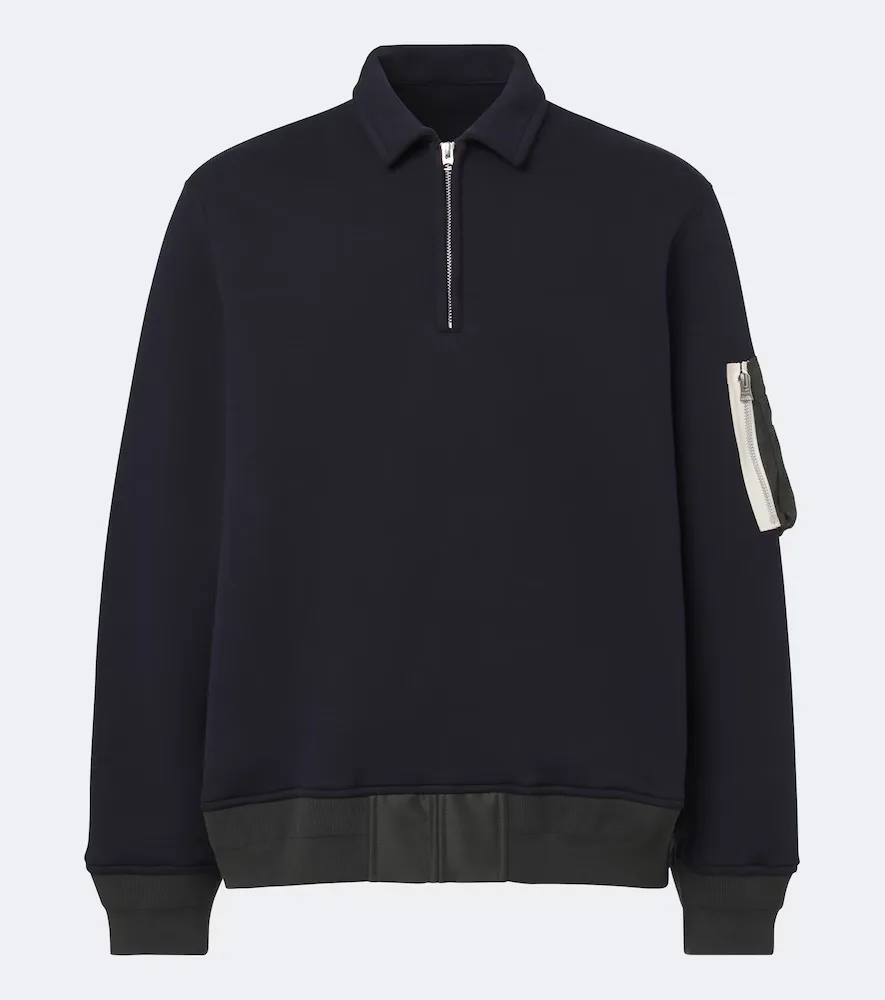Sweat-Shirt En Coton Mélangé by Sacai