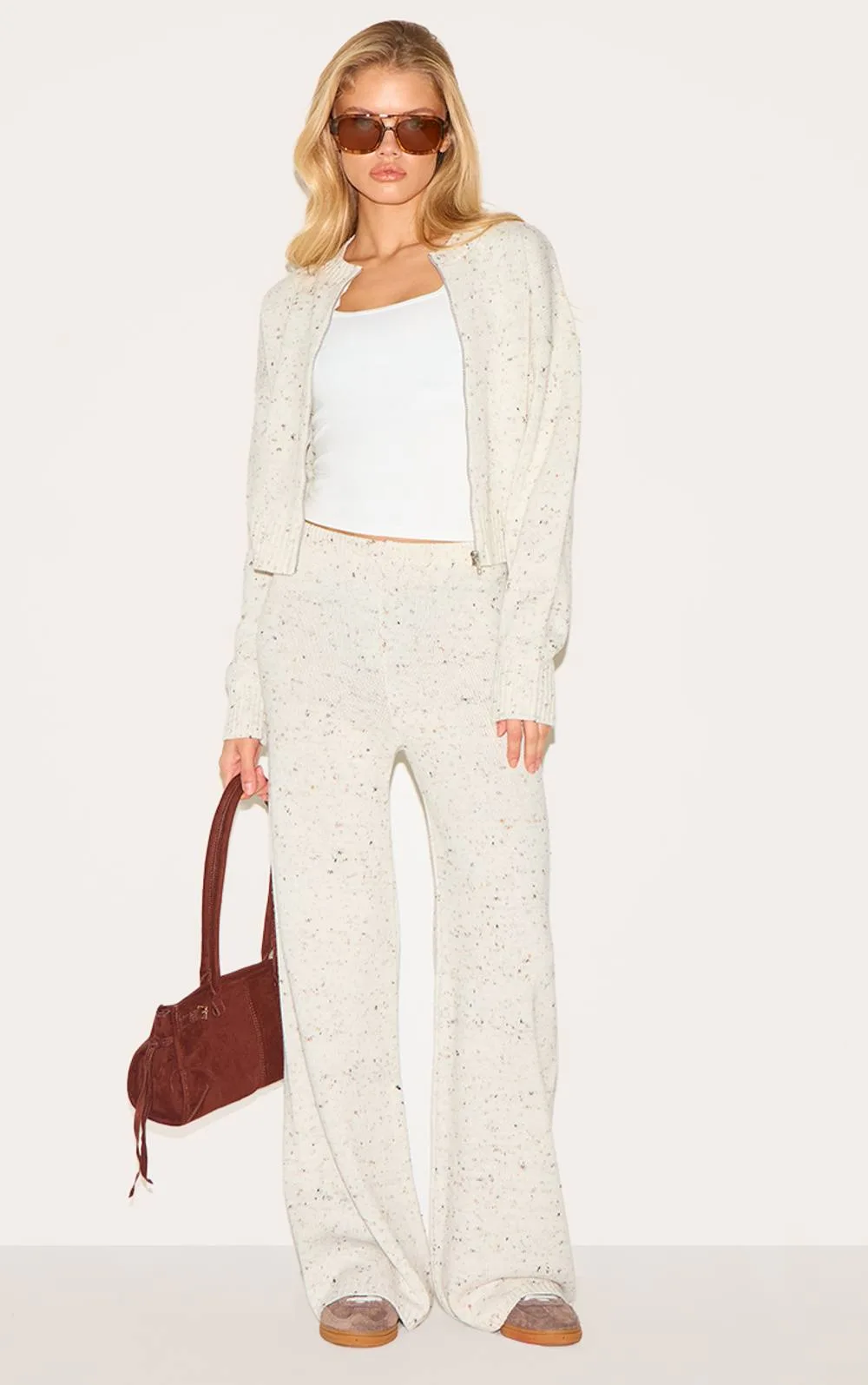 Space Dye Knitted Trousers by PrettyLittleThing