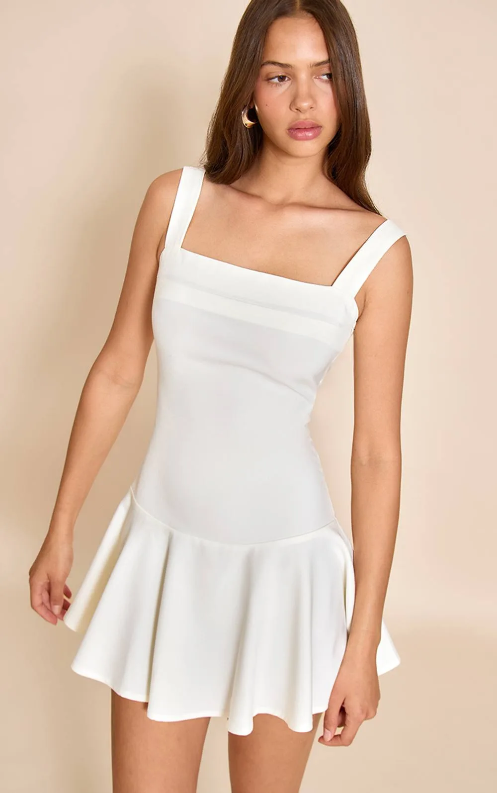 Tailored Woven Scoop Back Shift Dress