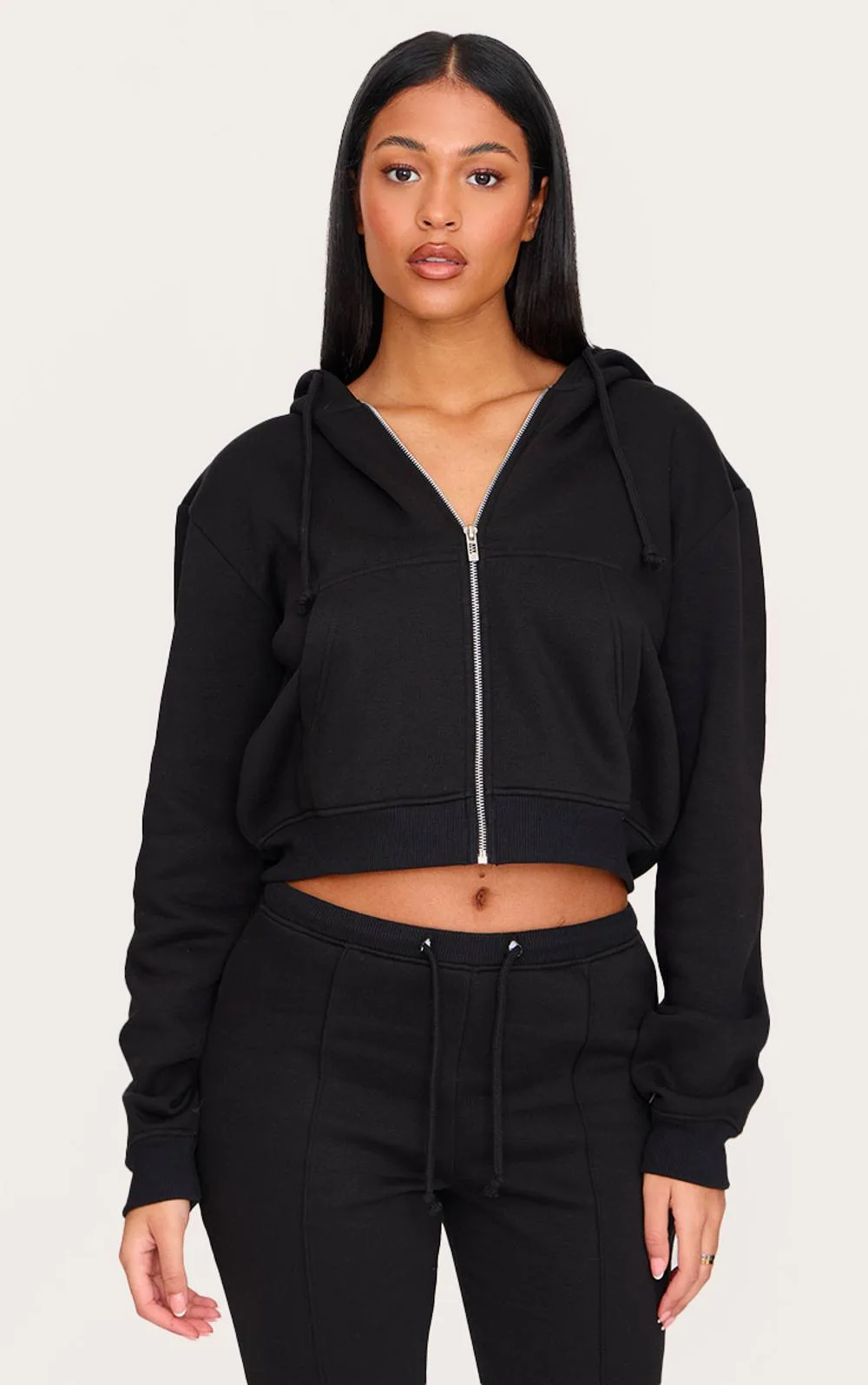 Cropped Drawstring Hoodie by PrettyLittleThing