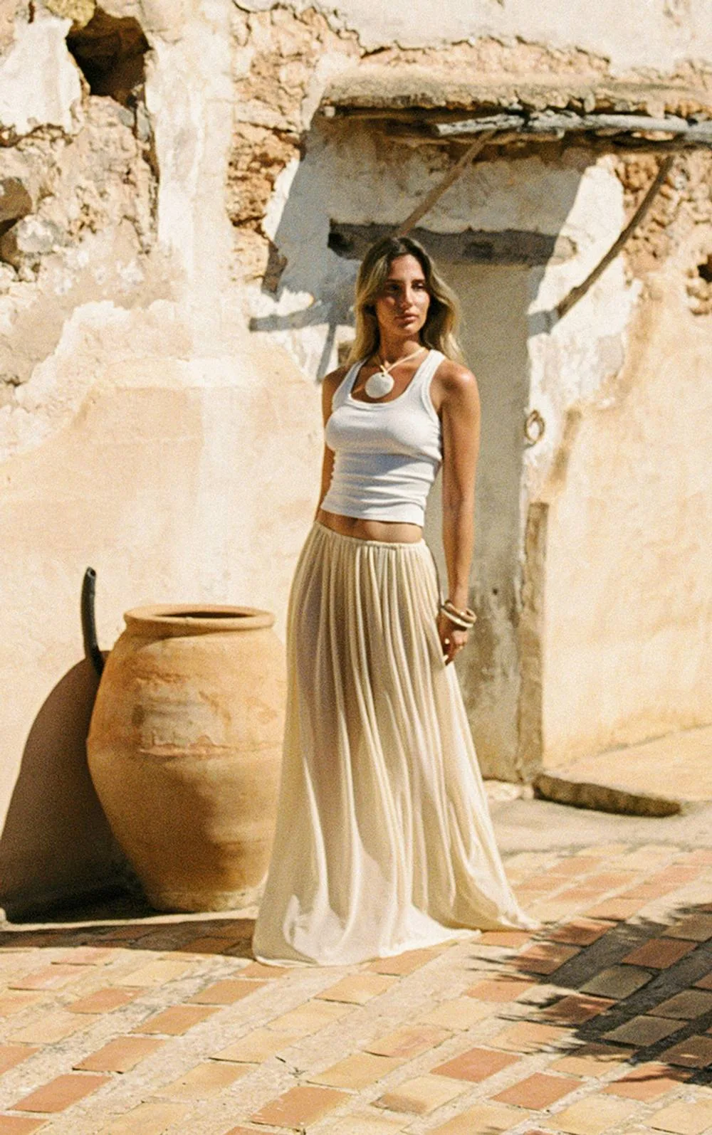 Mesh Drape Maxi Skirt by PrettyLittleThing