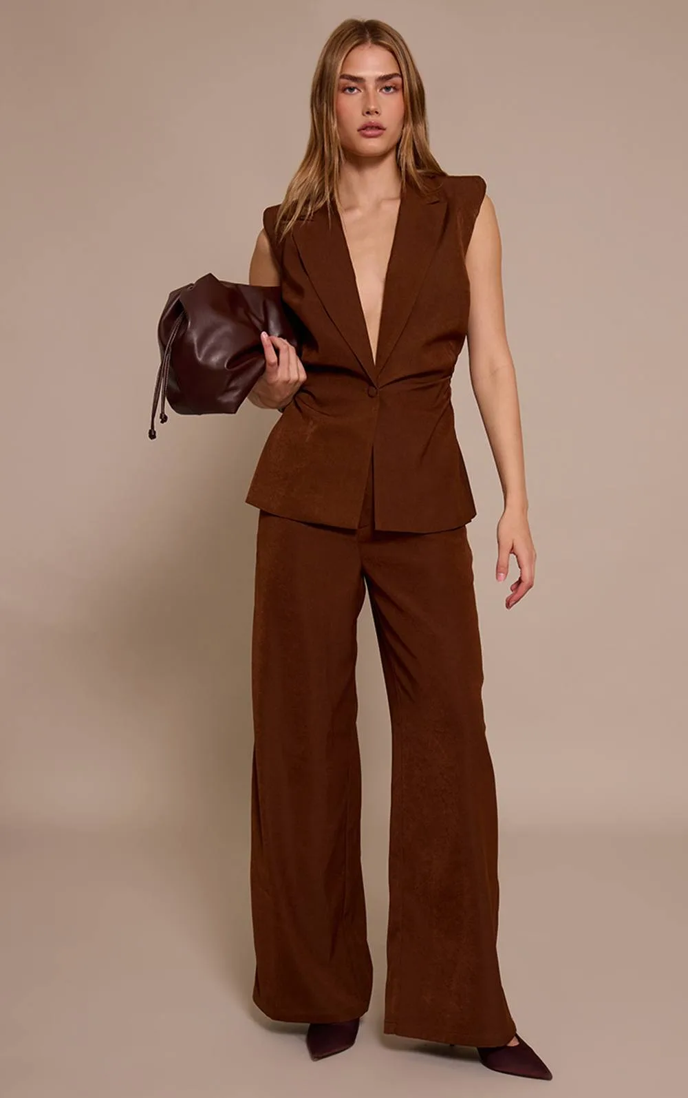 Tailored Woven Wide Leg Trouser Co-Ord by PrettyLittleThing