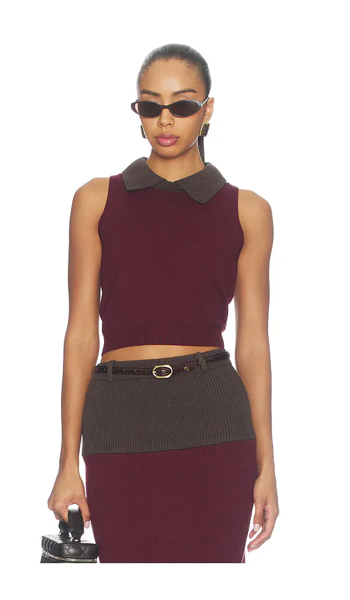Combo Collar Cropped Tank Top by MATTHEW BRUCH