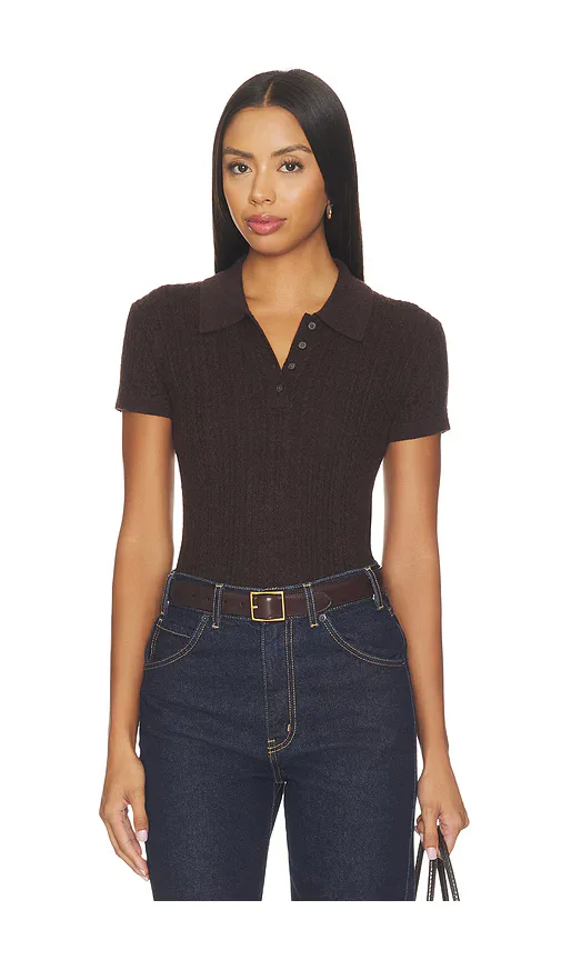 The Micro Cable Polo Shirt by Good American