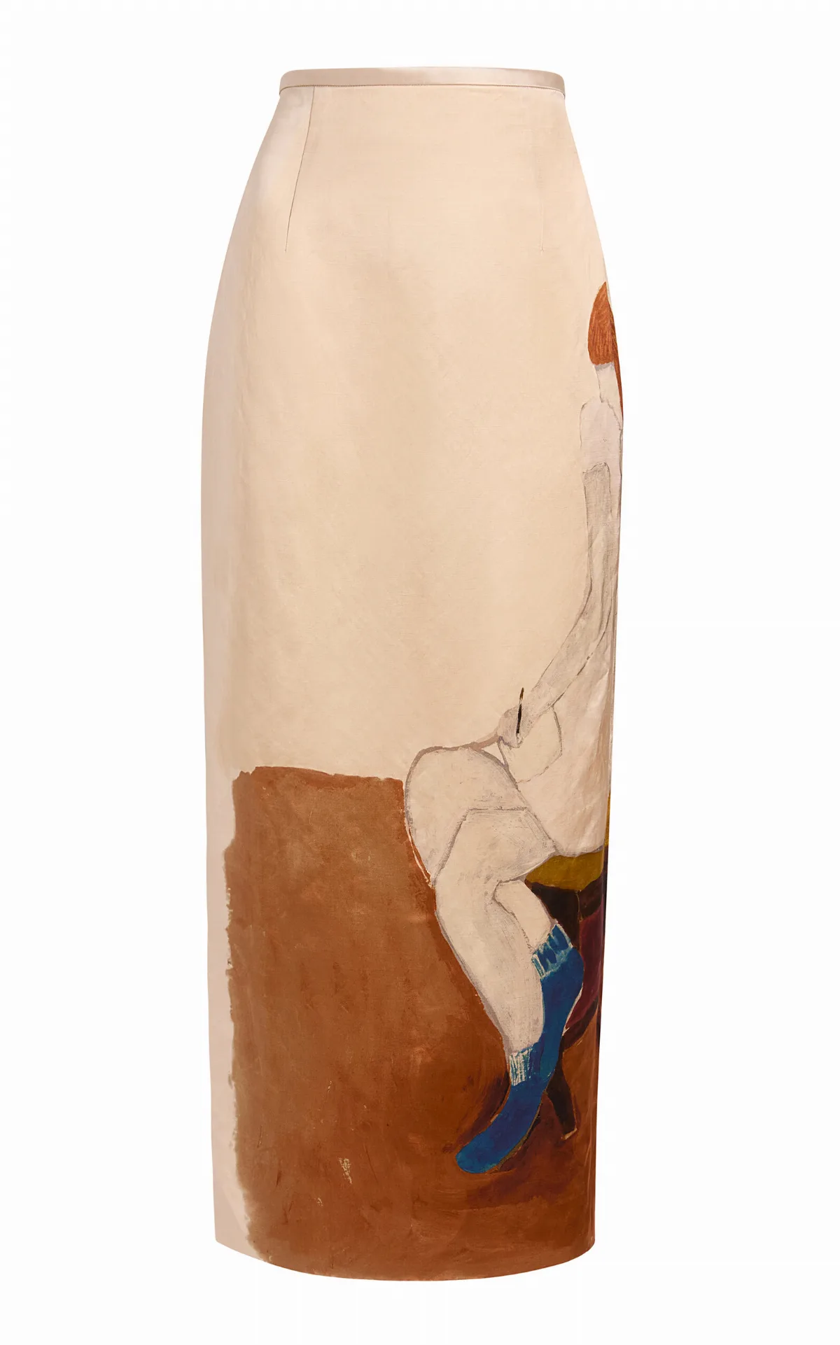 Winton Crushed Satin Midi Skirt by Khaite