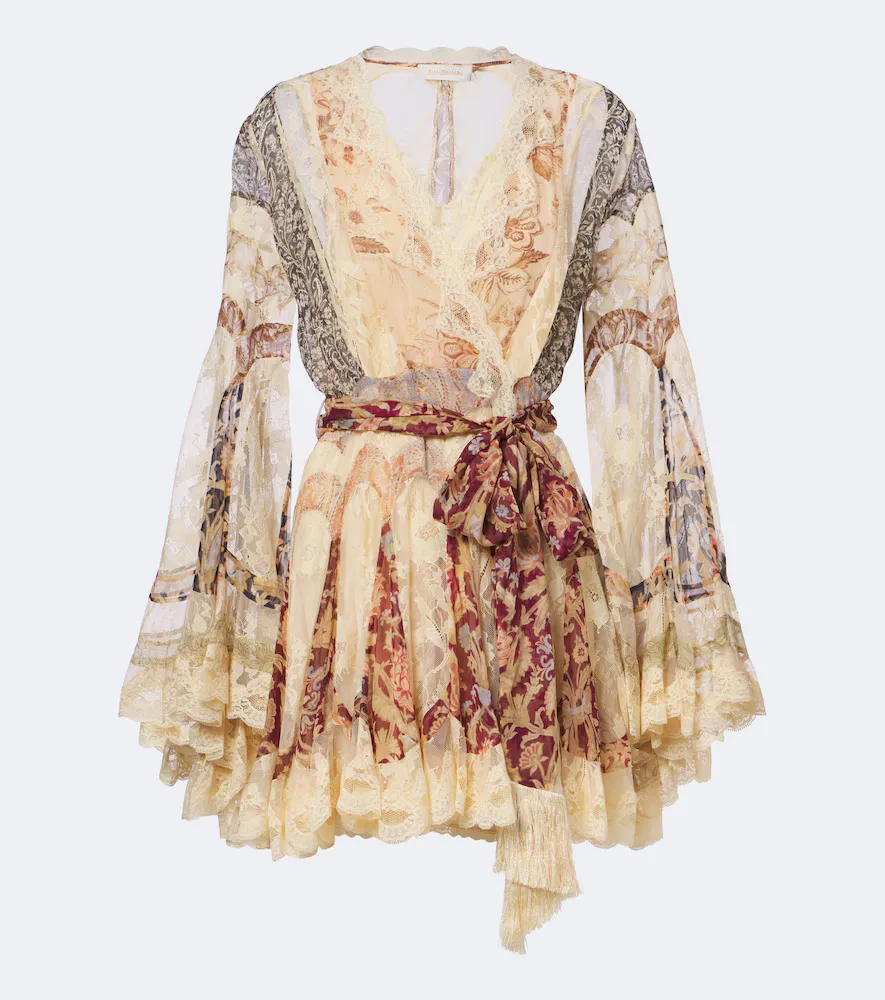 Valiant Floral Lace-Trimmed Wrap Dress by Zimmermann