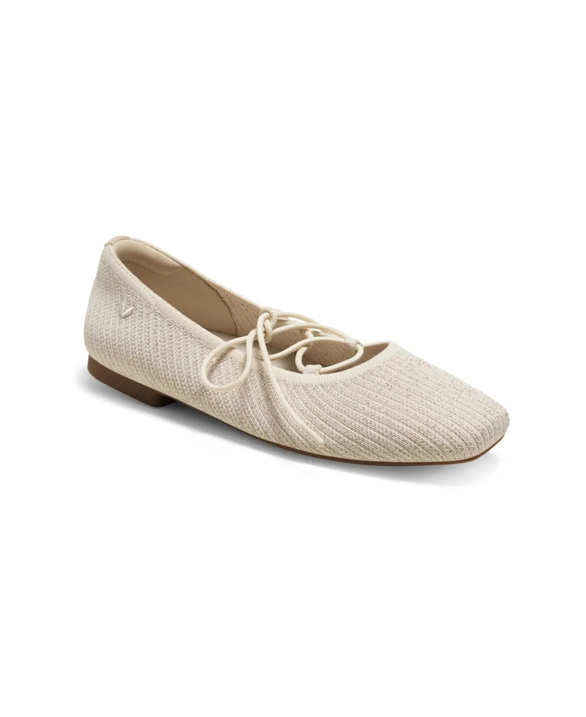 Miley 3 Laces Included Square-Toe Lace-Up Mary Janes Flats by Vivaia